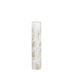 Advent Candle No. 1-24 w. gold print 60 h H25/D5 cm antique white