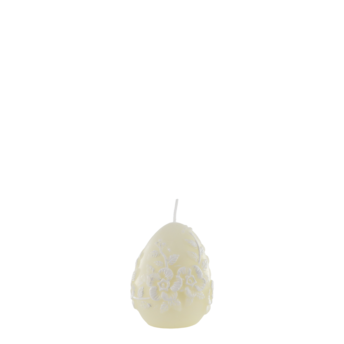 Vienne Pillar Candle w. flower pattern H7/D4.5 cm off white