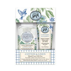 Michel Design Works Gavesæt Cotton & Linen skumsæbe og håndcreme 140/75ml