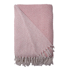 Plaid Net Støvet Rosa/Hvid 130x180 cm