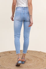 Jeans med bling på fronten og fryns by Krone 1