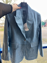 Denim blazer med pailletter