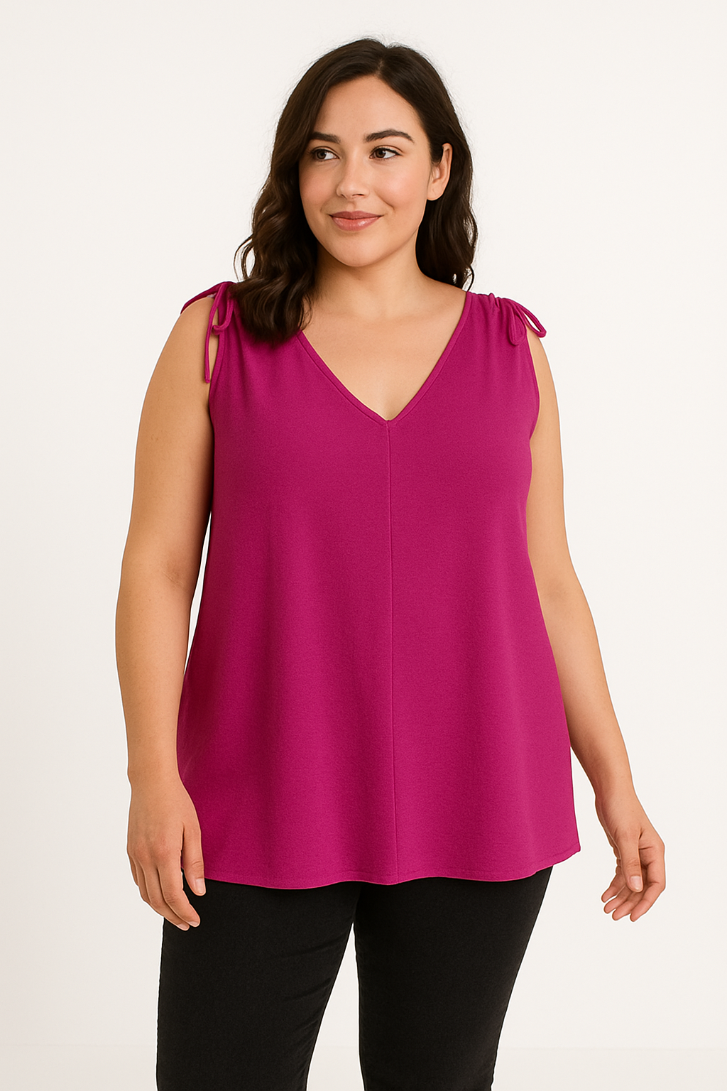 Top med bindebånd - Brystmål 130cm - Viskose Polyester