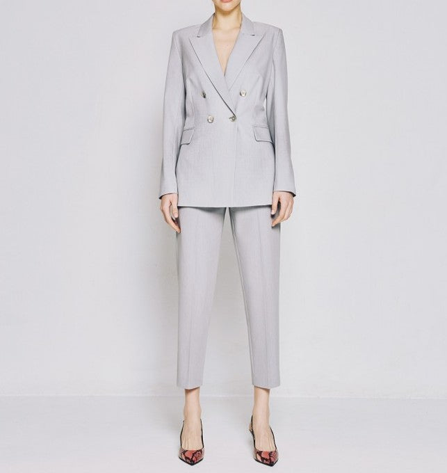 Access Double-breasted blazer with metallic buttons