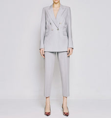 Access Double-breasted blazer with metallic buttons