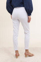 Hvide jeans med guld knapper by Krone 1