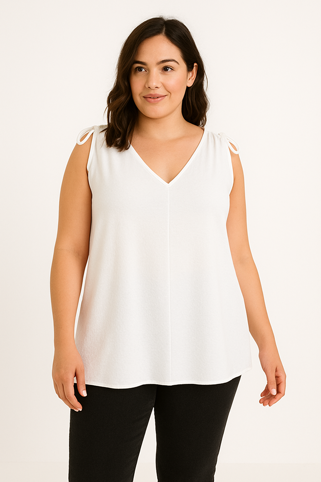 Top med bindebånd - Brystmål 130cm - Viskose Polyester
