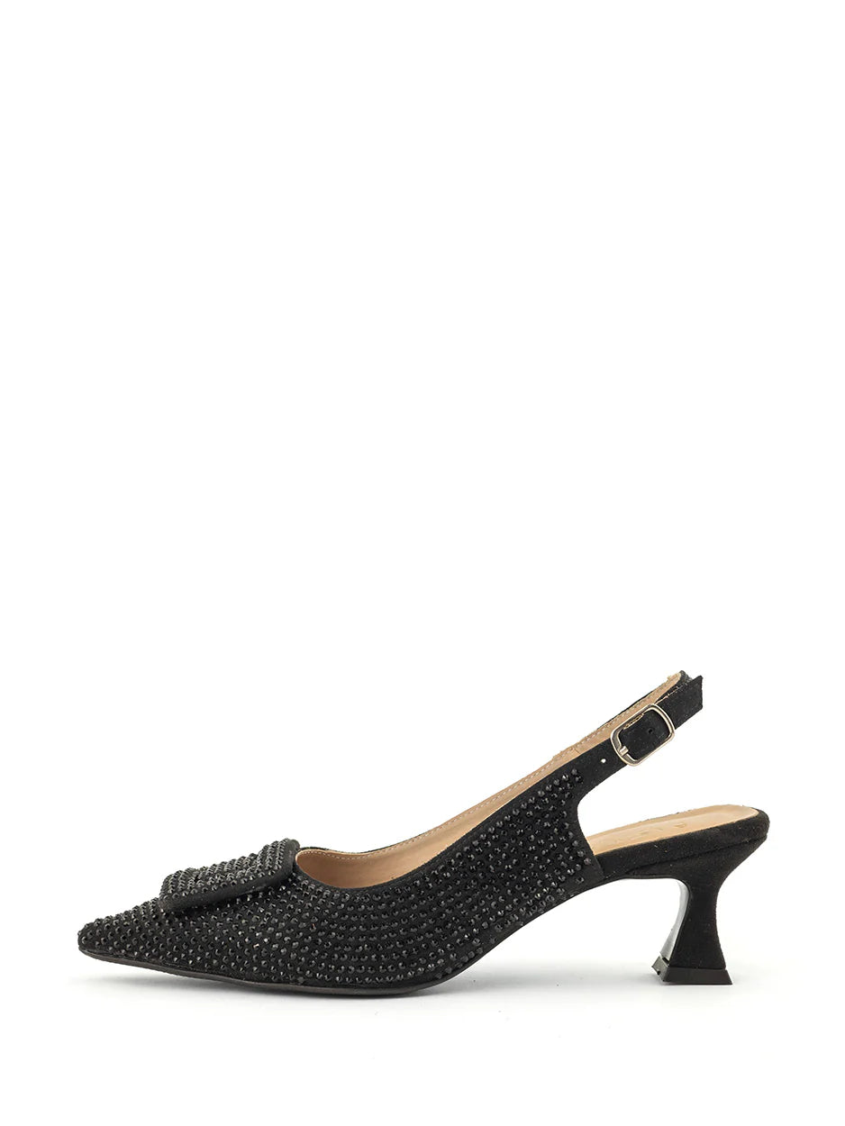 Babouche Lifestyle Freja Stiletter med bling sort