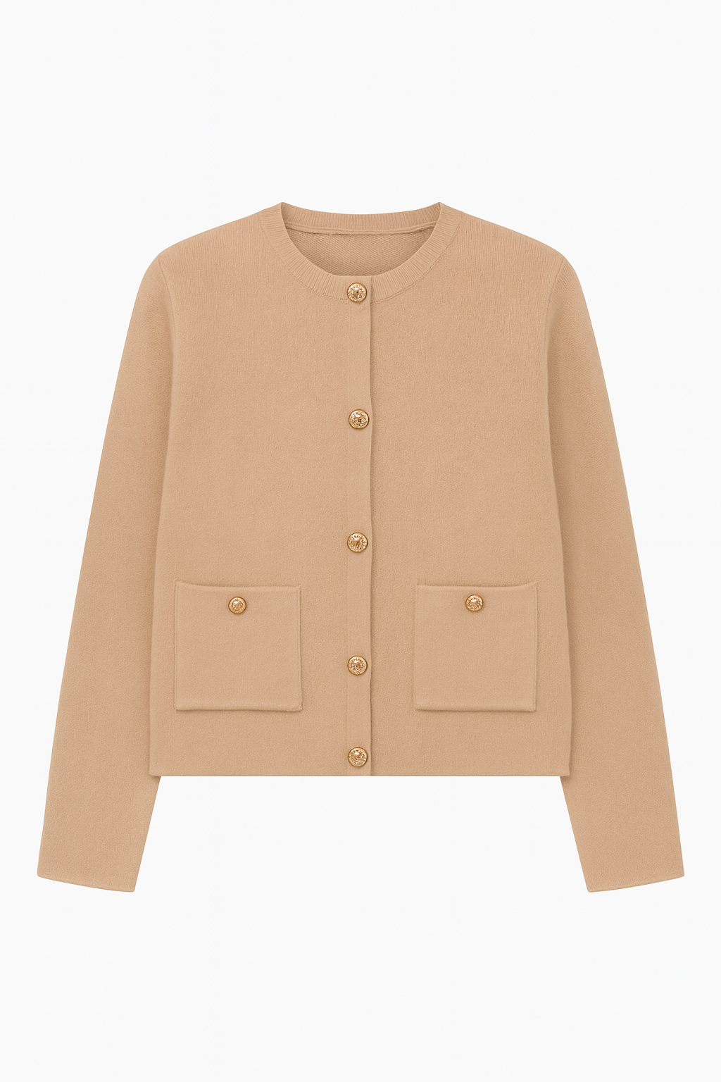 Strikjakke med guld knapper by Krone 1