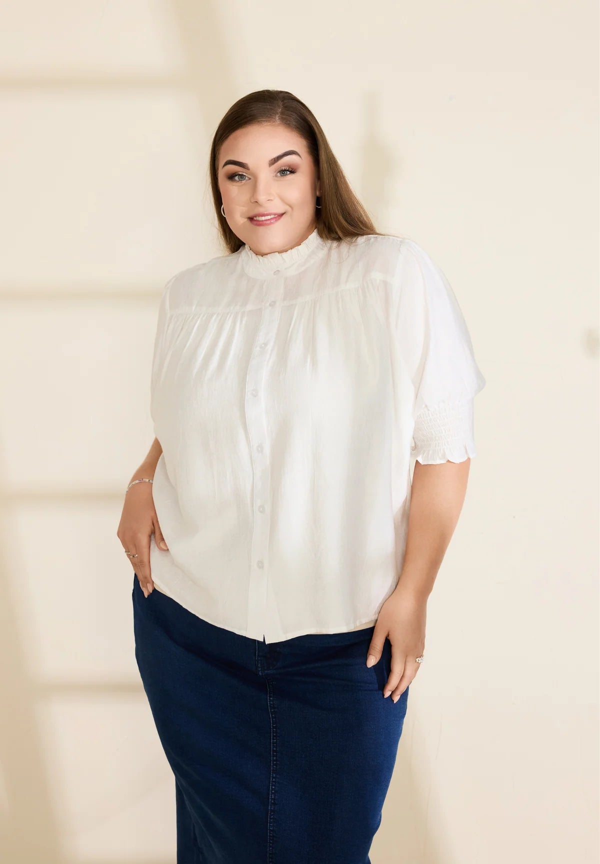 No. 1 By Ox Bluse med flairkrave by Krone 1