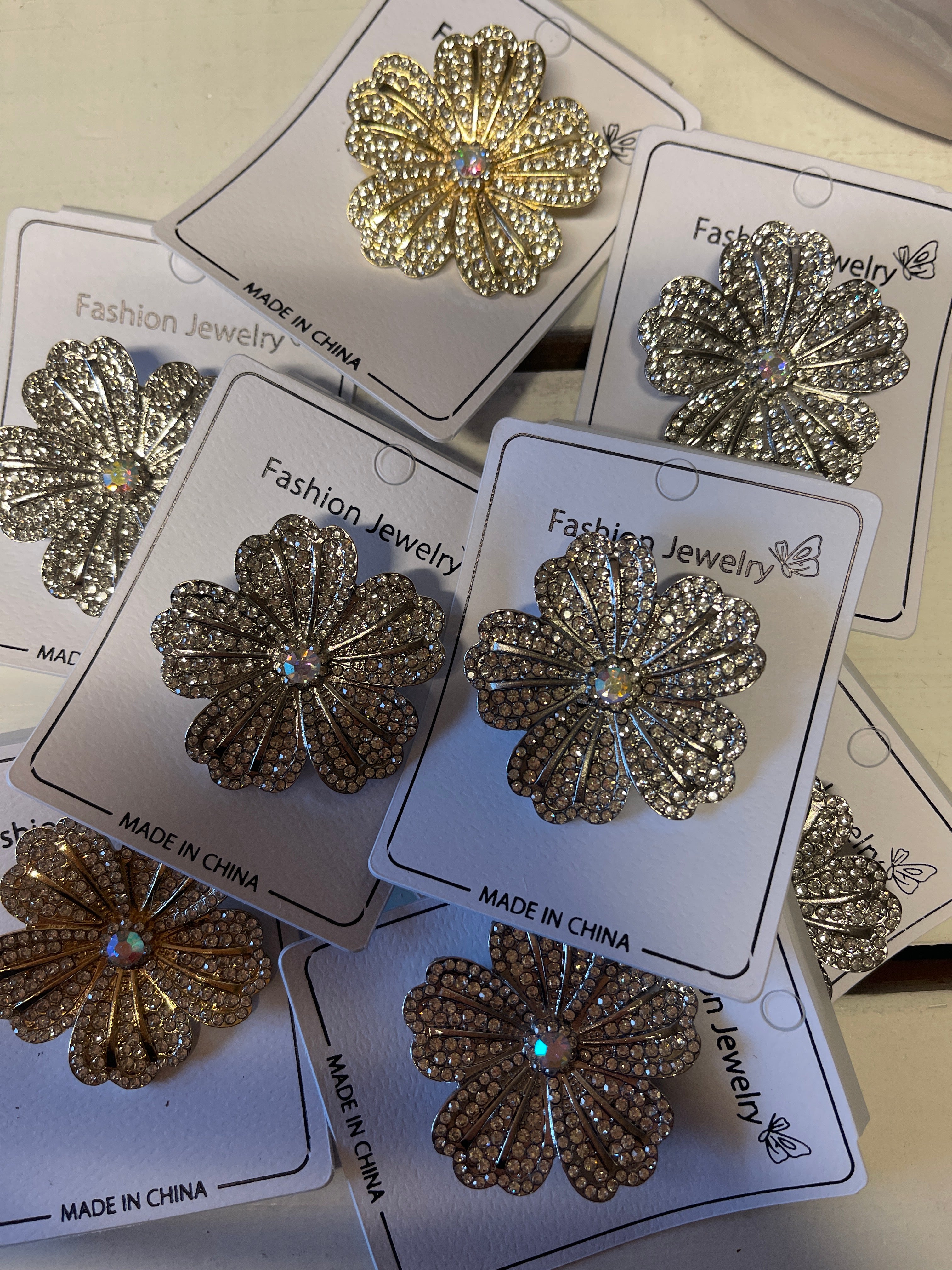 Bling broche - Blomst by Krone 1