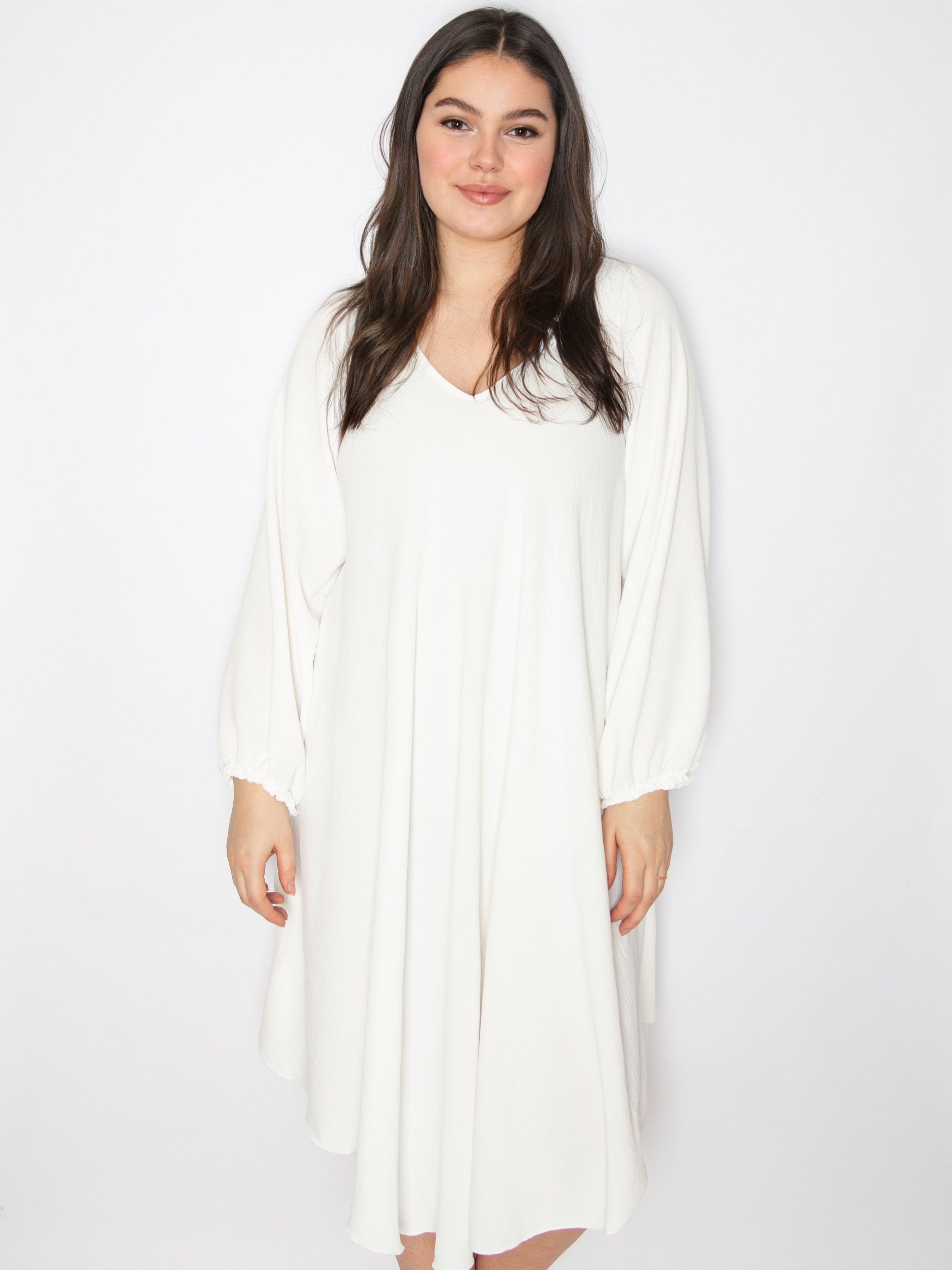 A-shape kjole med lange ærmer - Brystmål 140cm - Viskose Polyester Elastan