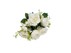 Buket roser x5 creme 27 cm