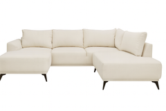 Elegant hjørnesofa i cremefarvet design Moderne komfort og stil 290x180x85 cm