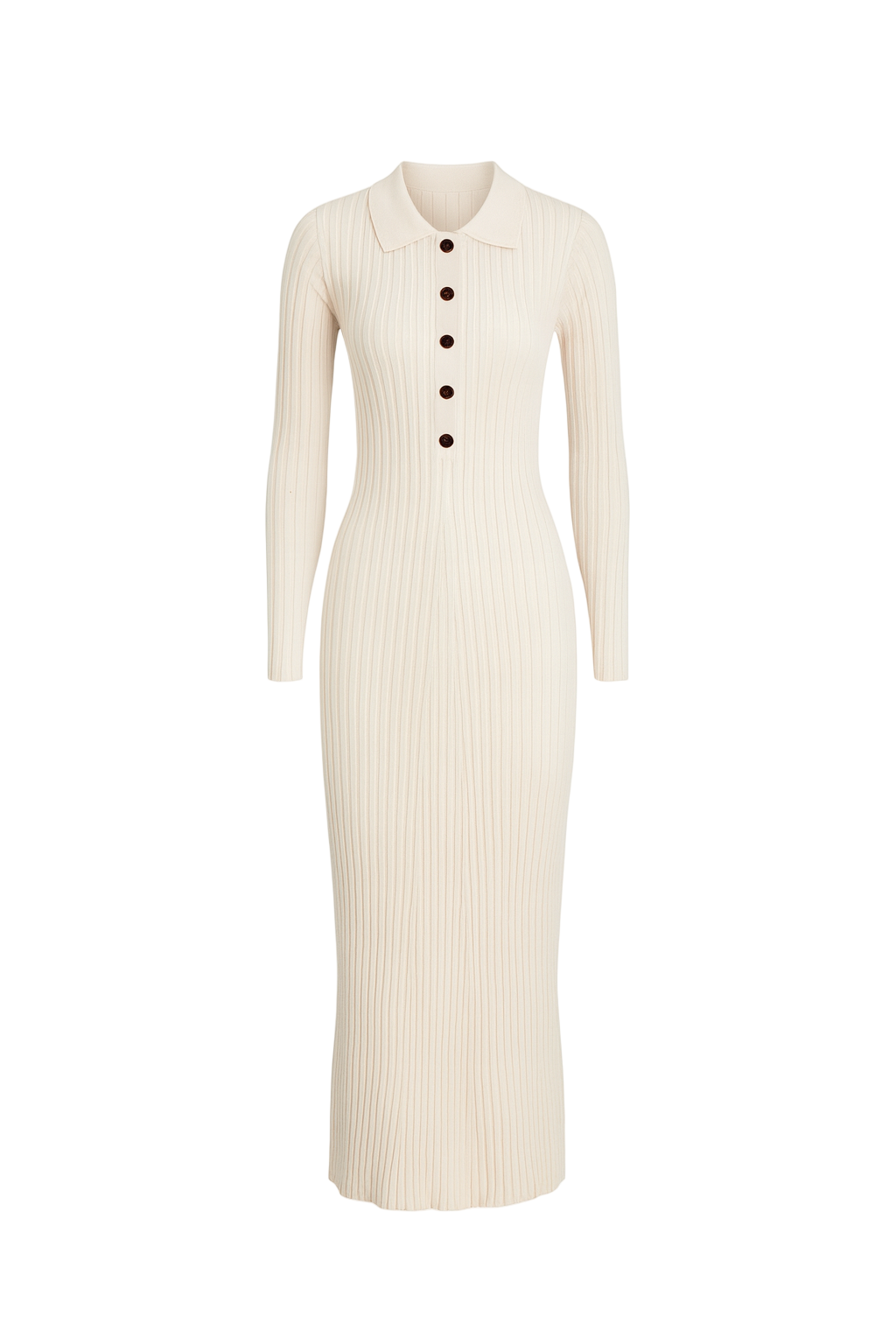 Strikket kjole med guldknapper by Livia