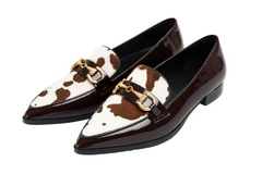 Spidse loafers med print