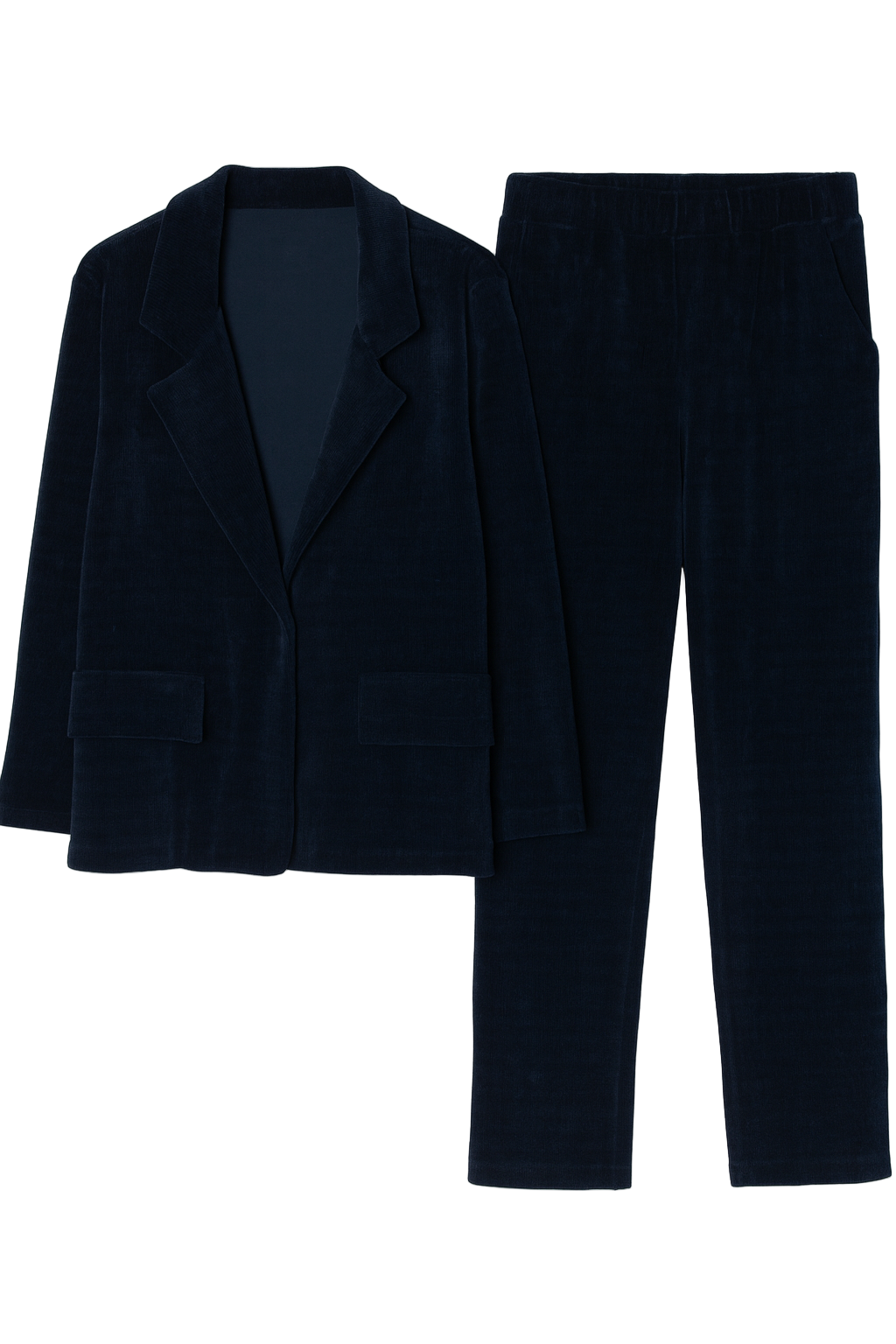 Fløjlslook sæt med blazer og bukser