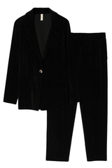 Fløjlslook sæt med blazer og bukser