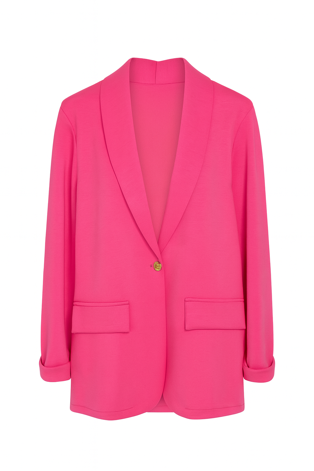 Blazer i blødt stof og guld knap