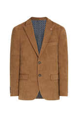 Brun blazer i fløjl med detalje på rever herre by Krone 1