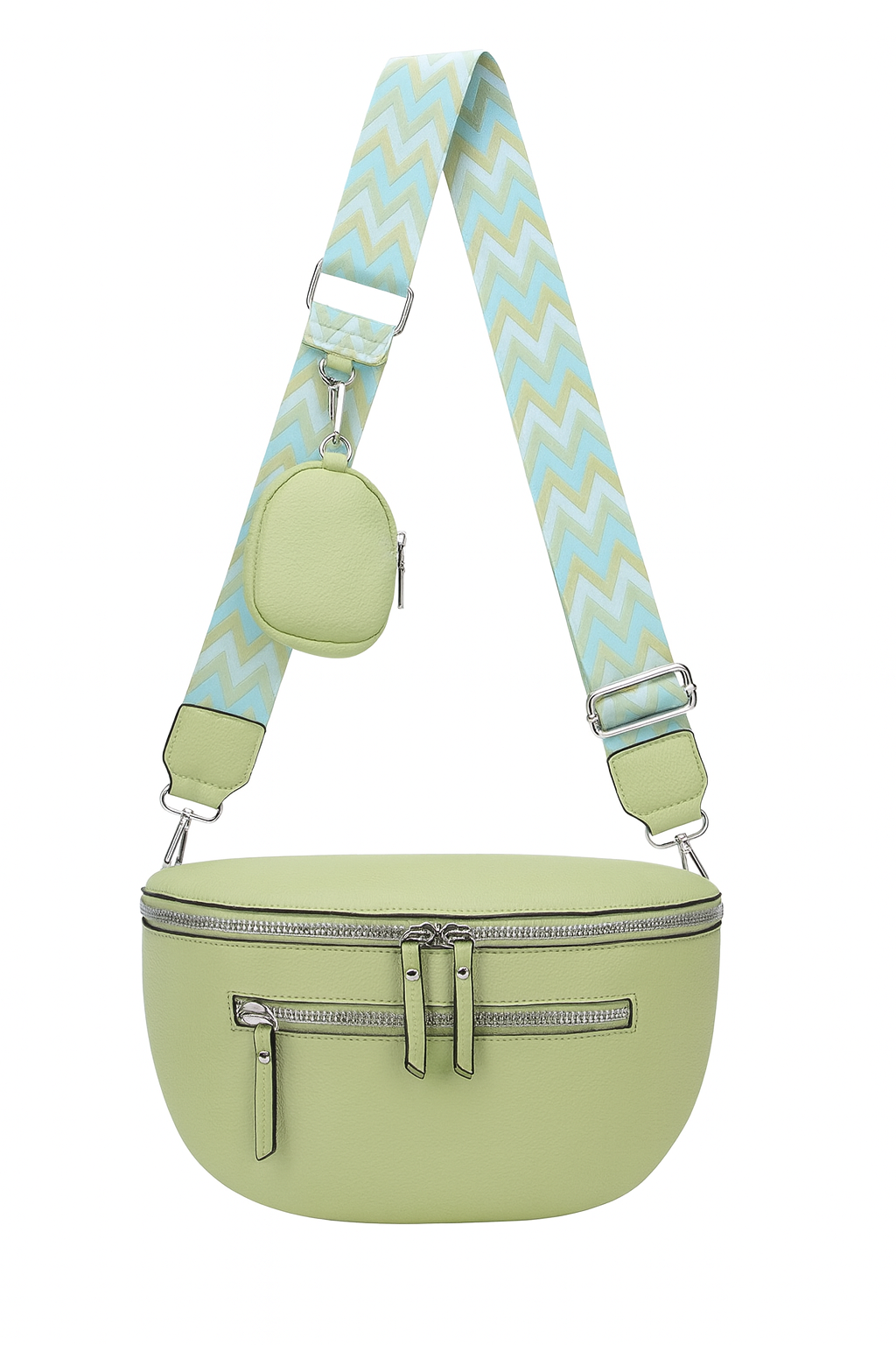 Bæltetaske med dobbelt lynlås 31x9x20cm by Eric Bags