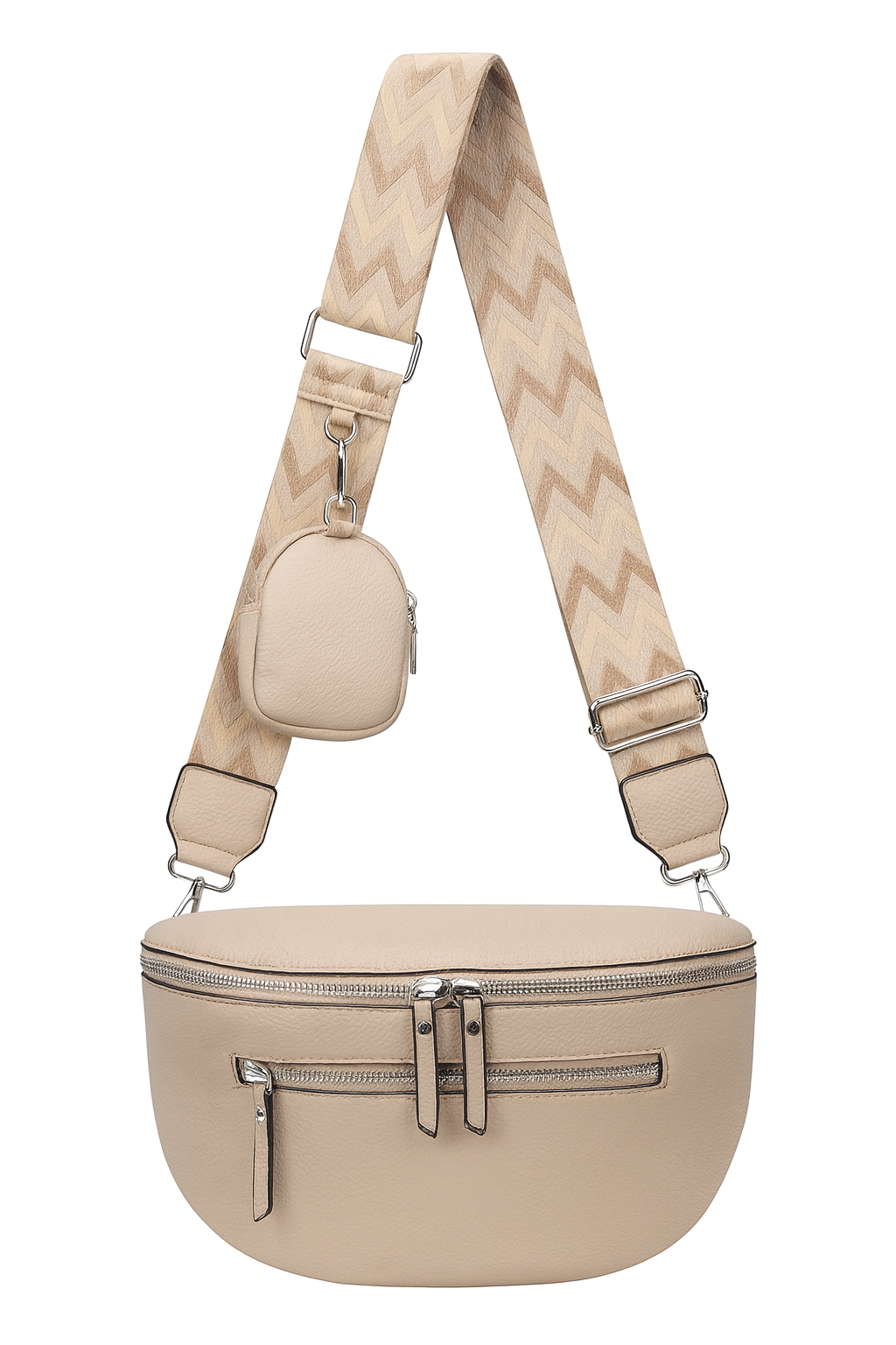 Bæltetaske med dobbelt lynlås 31x9x20cm by Eric Bags