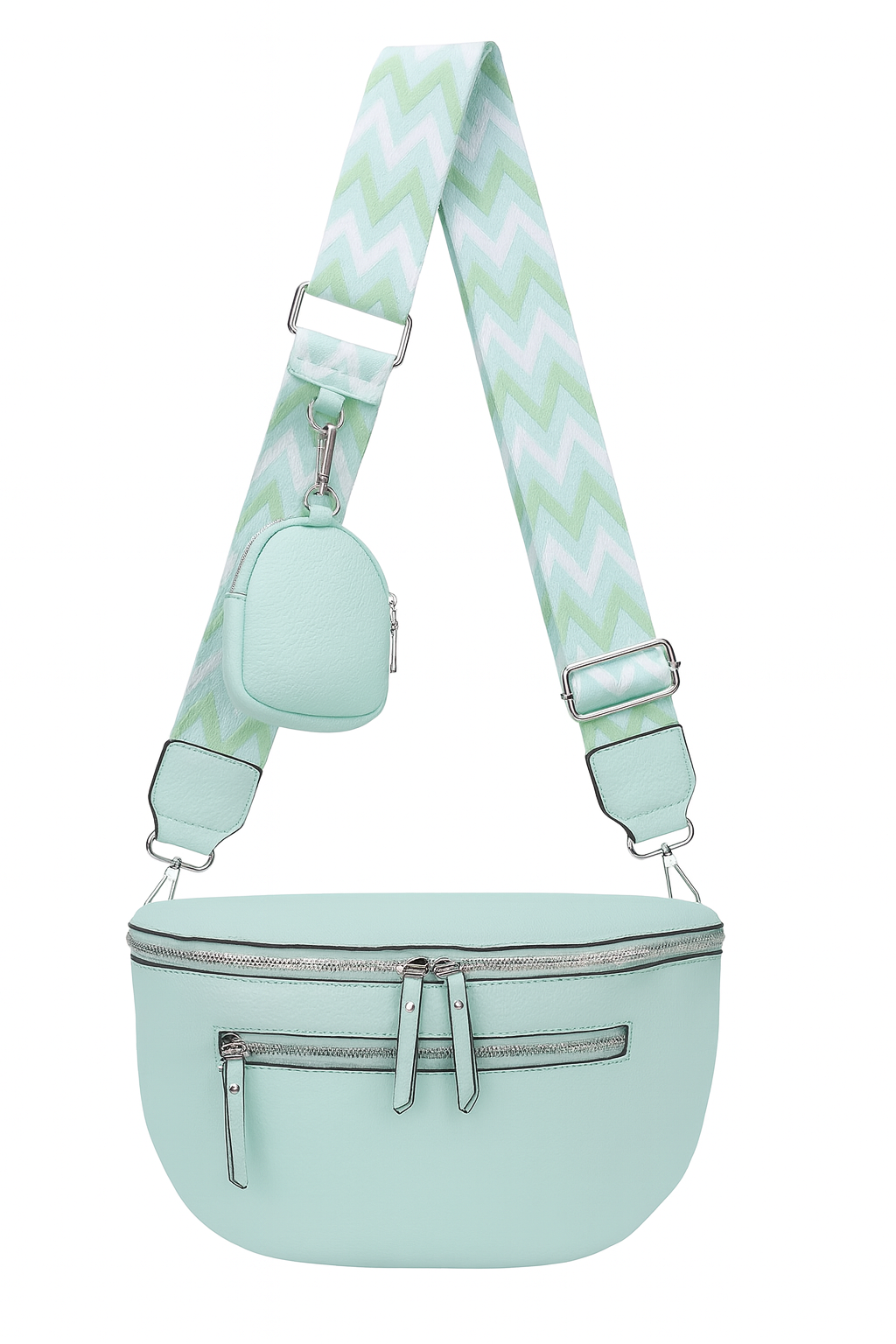 Bæltetaske med dobbelt lynlås 31x9x20cm by Eric Bags