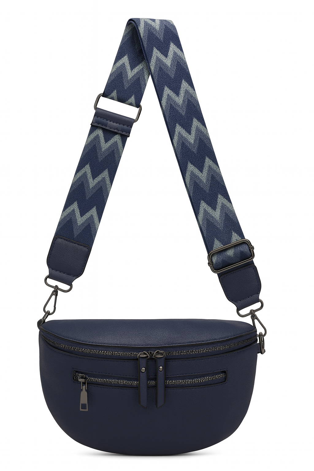 Bæltetaske med dobbelt lynlås 31x9x20cm by Eric Bags