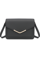 Firkantet crossbody taske med guld detalje 16x8x23cm by Eric Bags