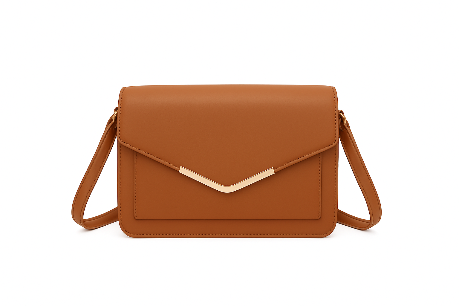 Firkantet crossbody taske med guld detalje 16x8x23cm by Eric Bags
