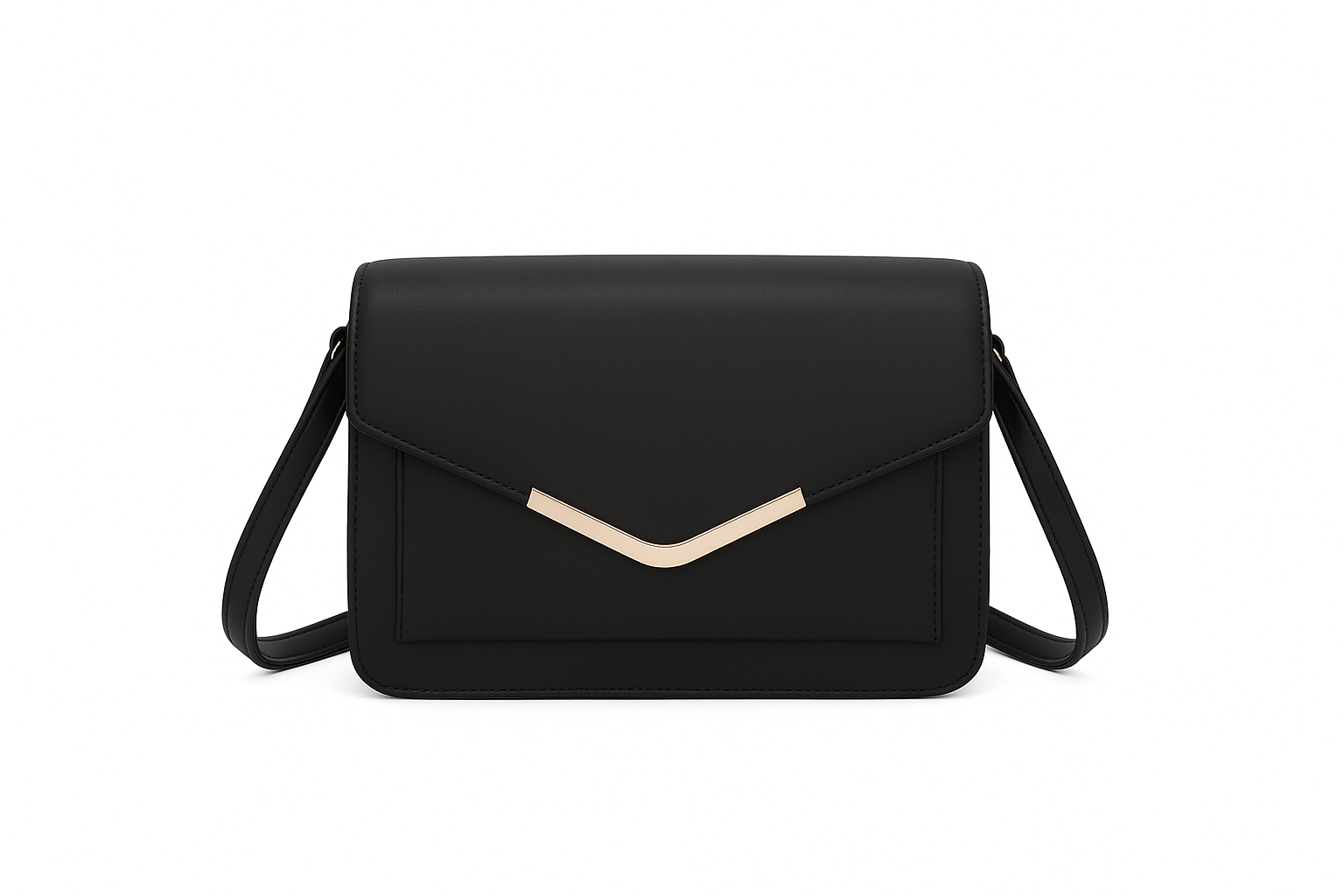 Firkantet crossbody taske med guld detalje 16x8x23cm by Eric Bags