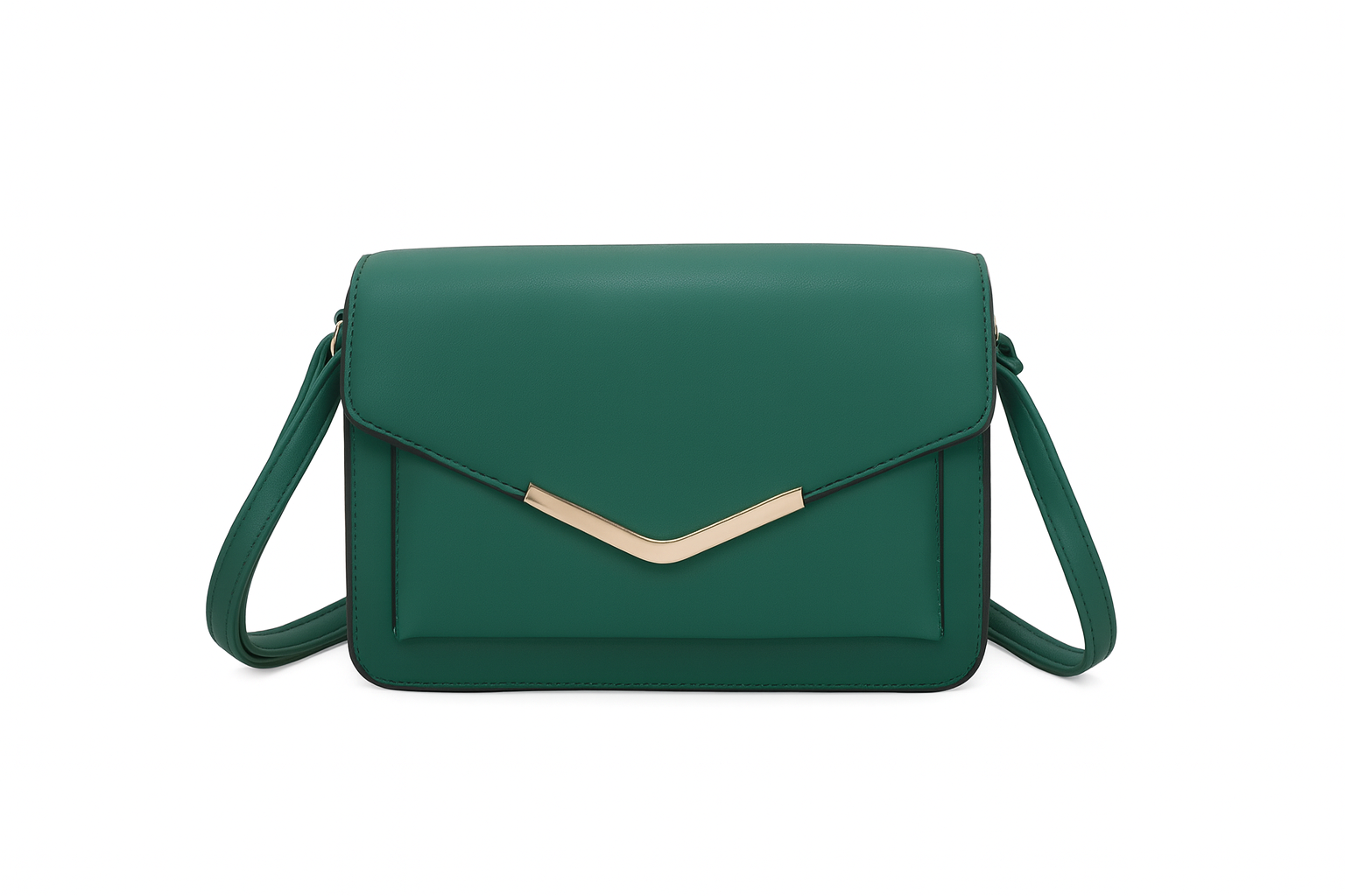 Firkantet crossbody taske med guld detalje 16x8x23cm by Eric Bags