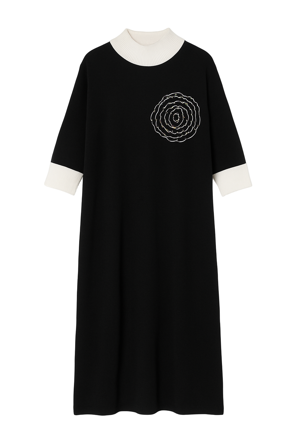 Strikkjole med blomster by Krone 1