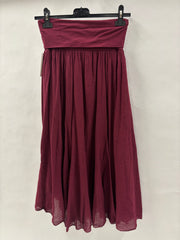 Lang Ensfarvet Nederdel med Høj Talje