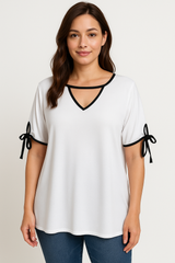 Bluse med kontrast syninger - ITMAJ25