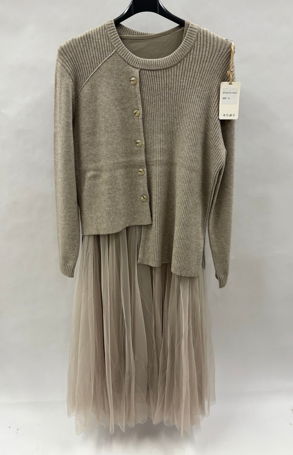 Kjole Med Cardigan - Brystmål 120cm