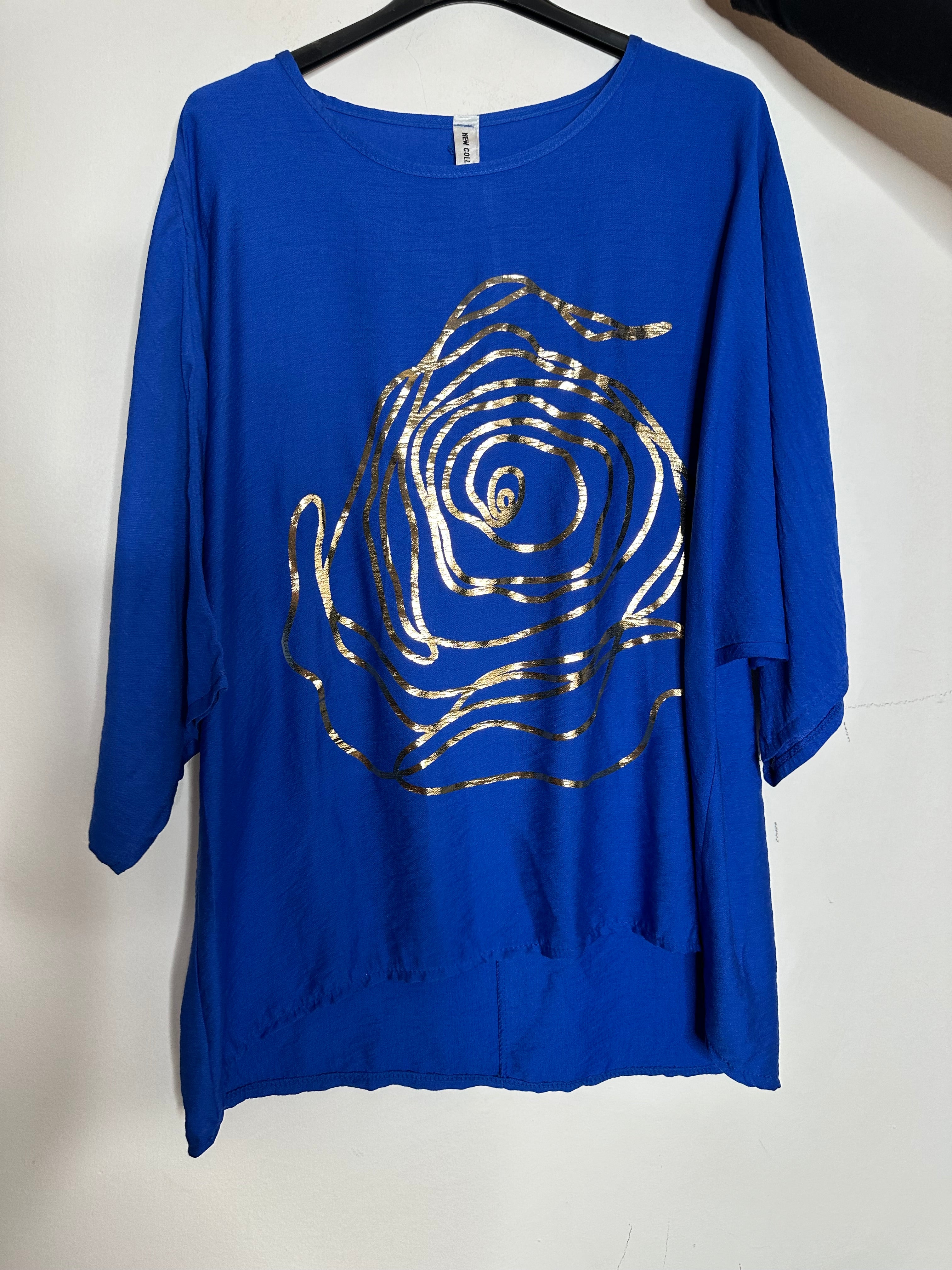 Bluse med guld rose - ITJULI25