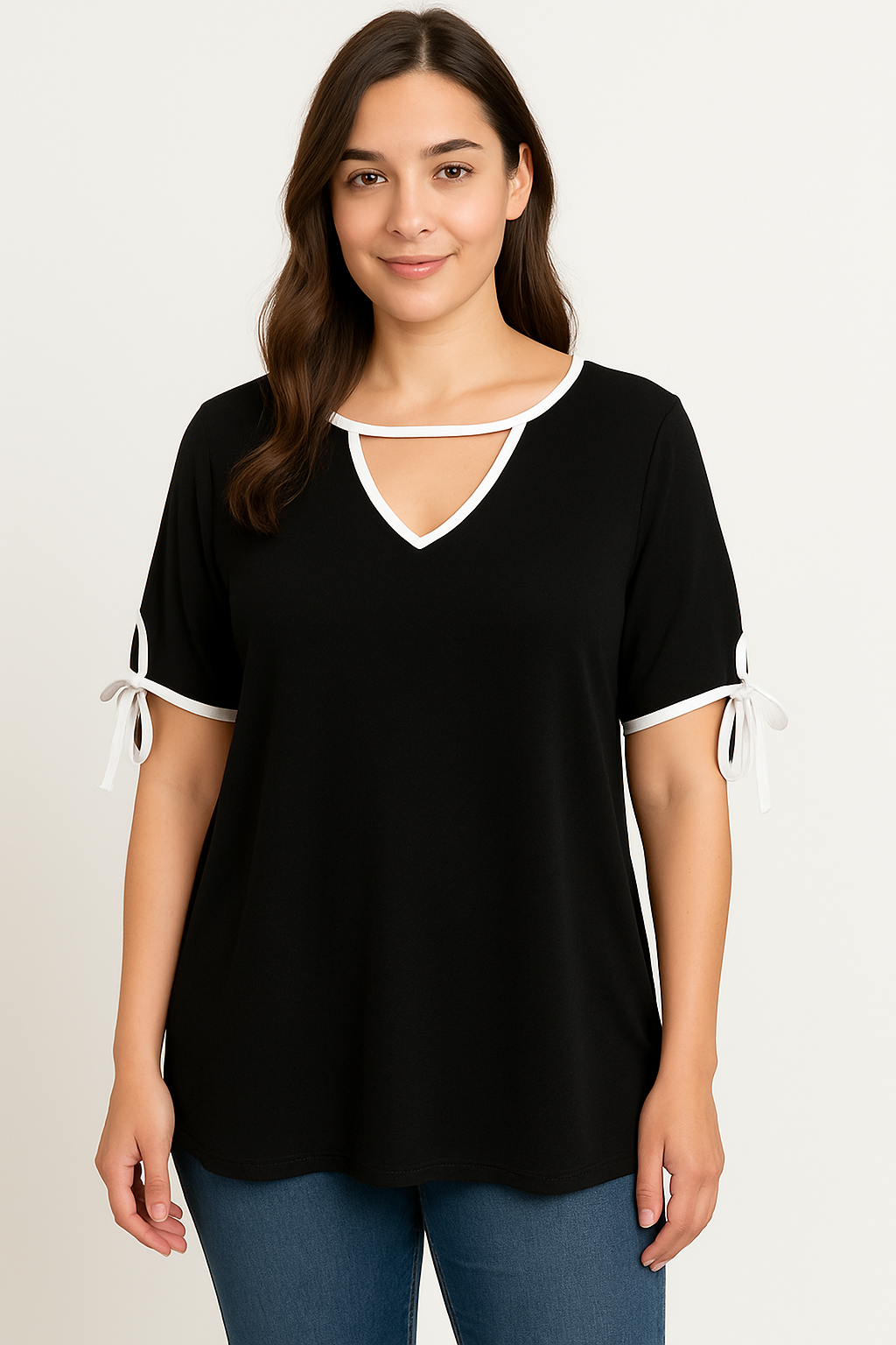 Bluse med kontrast syninger - ITMAJ25