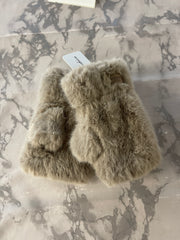 Fingerløse faux fur handsker