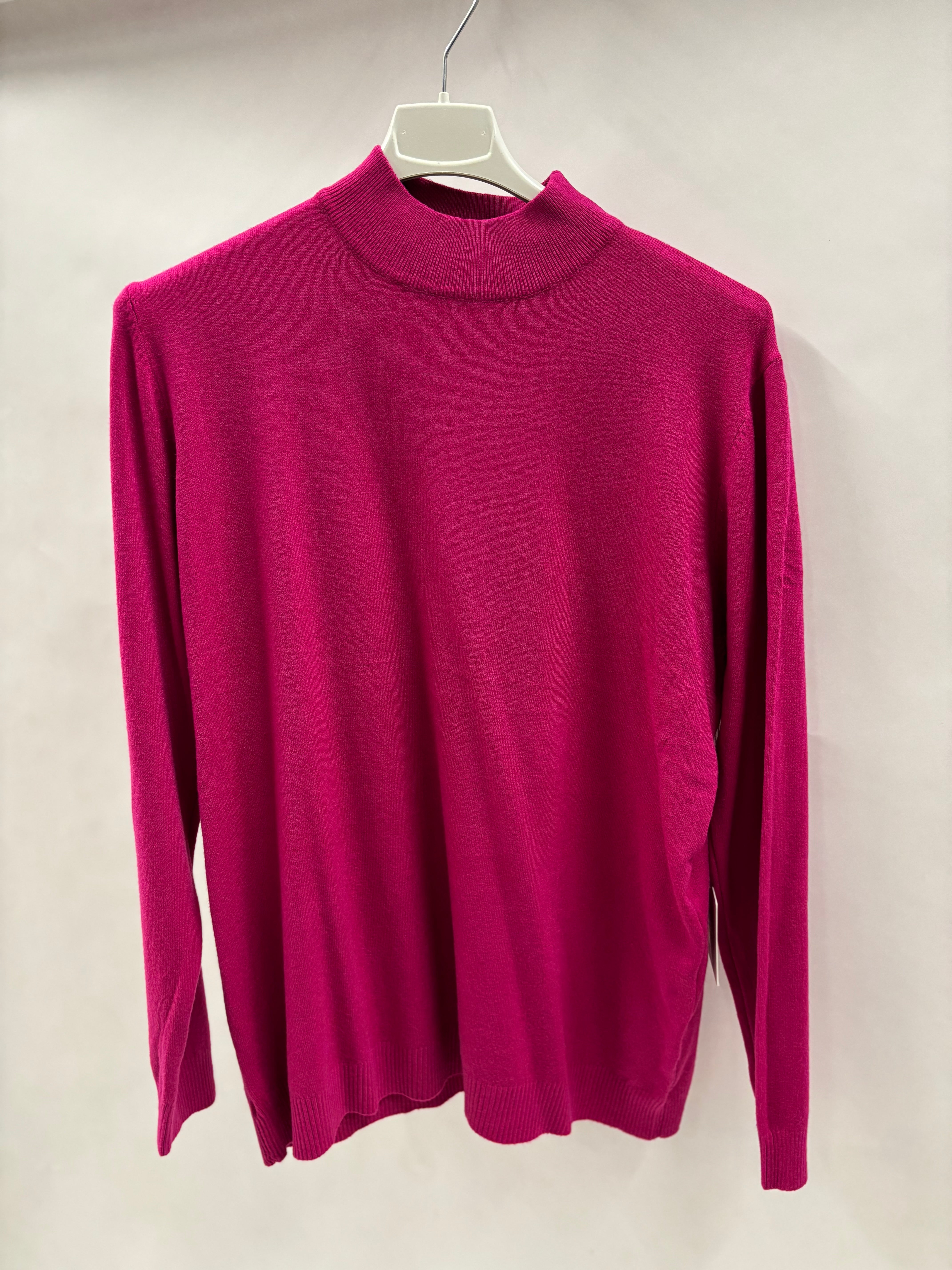 Højhalset Ensfarvet Bluse - Brystmål 120cm