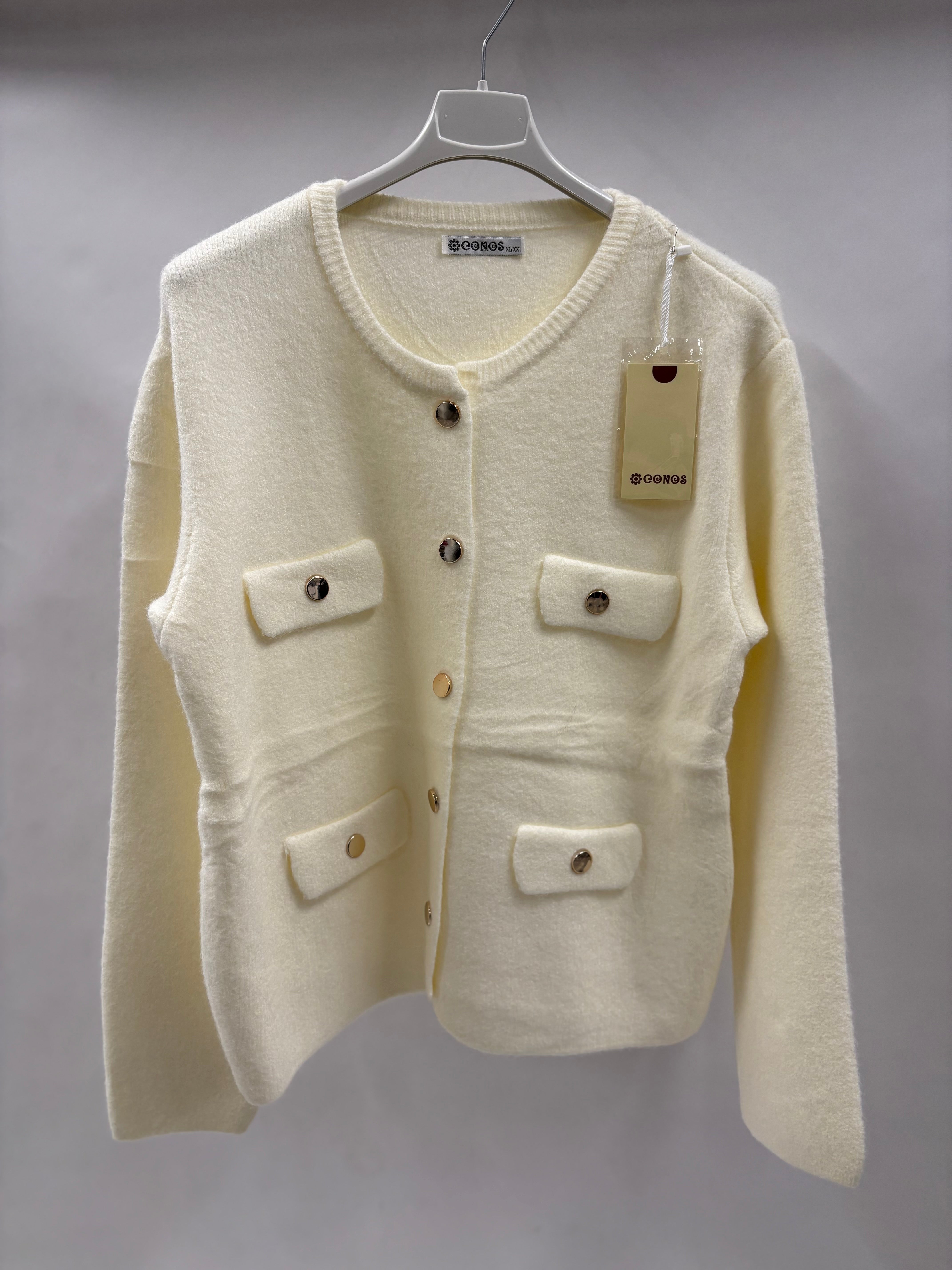 Cardigan Med Guldknapper