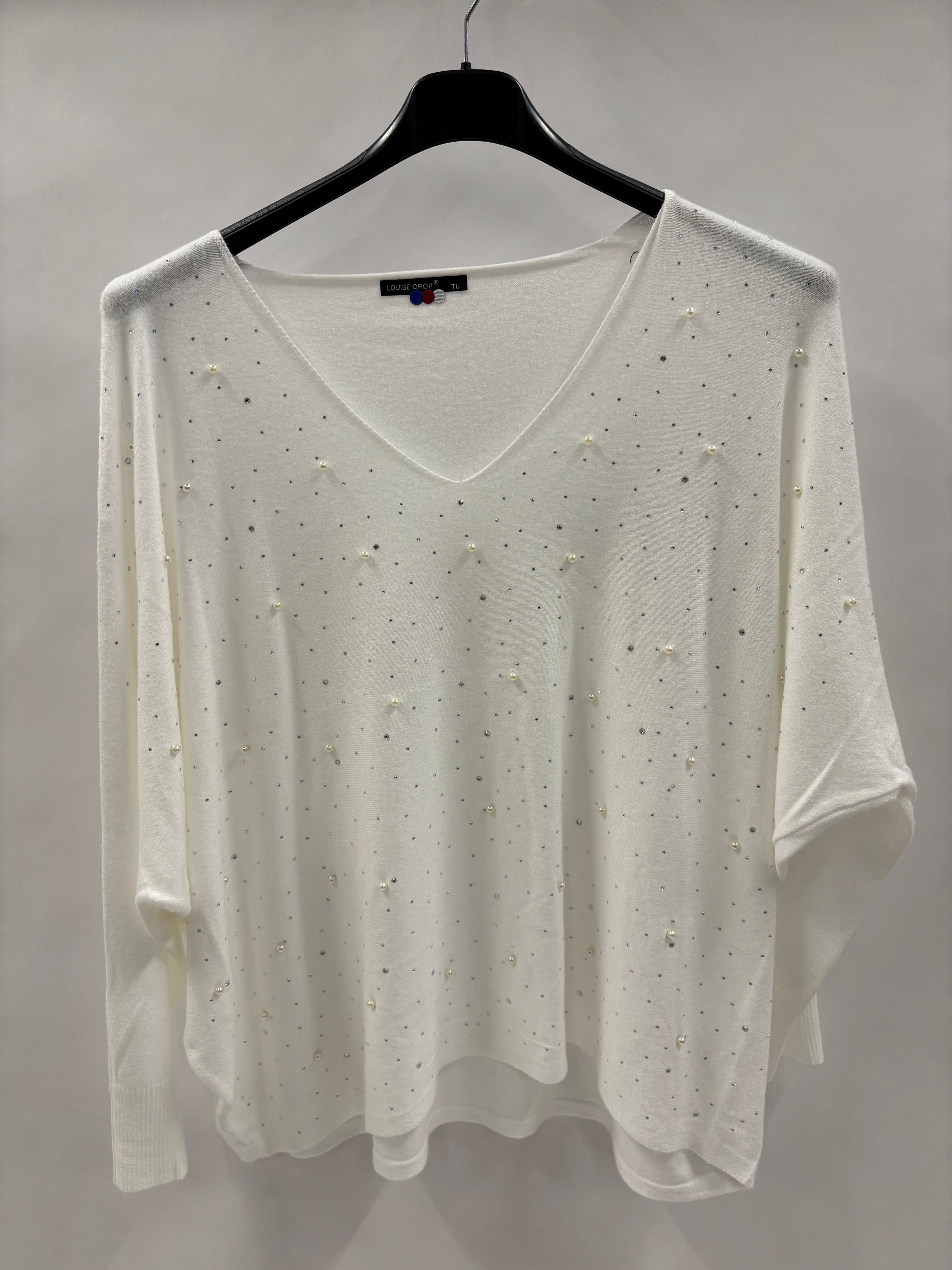 Bluse V-Hals, Bling - Brystmål 160cm