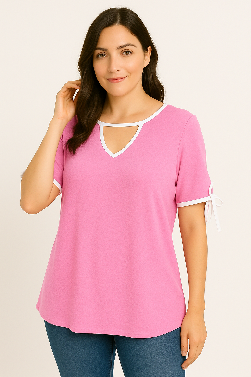 Bluse med kontrast syninger - ITMAJ25