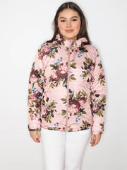 Vendbar jakke med blomster print