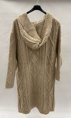 Kabelstrikket Cardigan Hætte