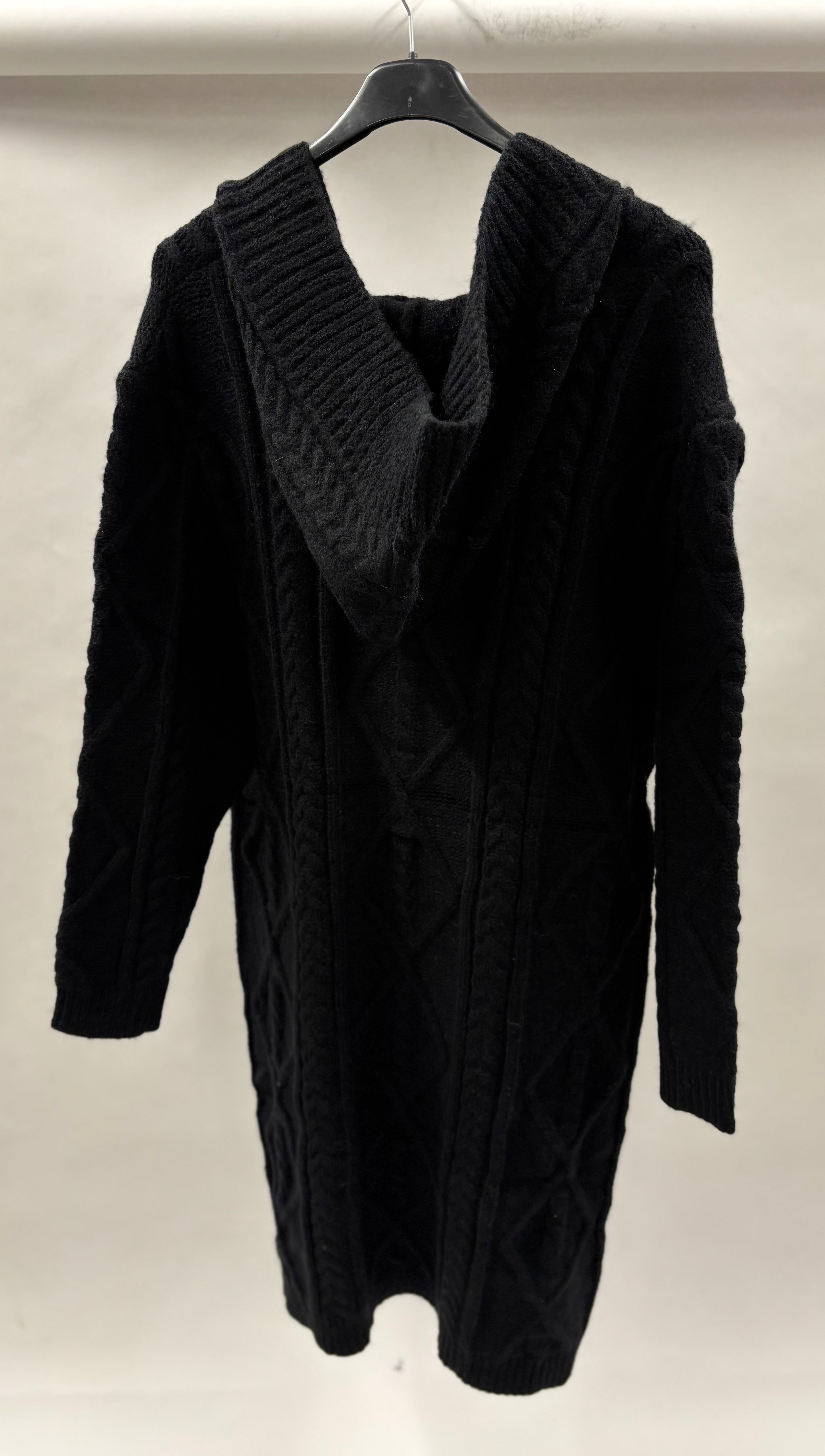 Kabelstrikket Cardigan Hætte