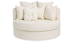 Fauteuil Hayley Sheep Cream – Elegant loungestol i blød fårepels-look 132x105x75 cm