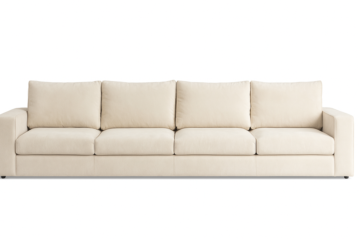 Sofa cremefarvet velour