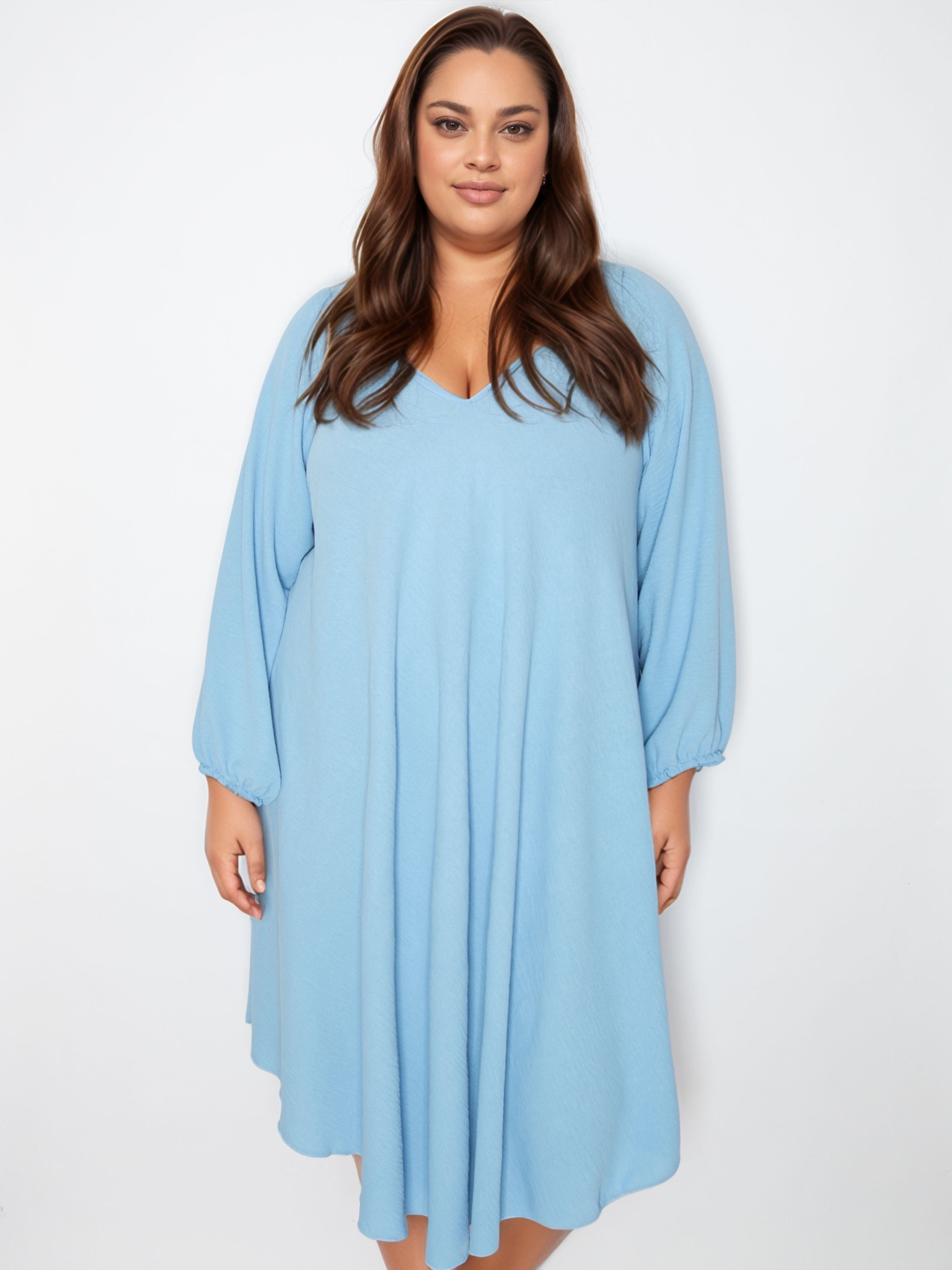 A-shape kjole med lange ærmer - Brystmål 140cm - Viskose Polyester Elastan