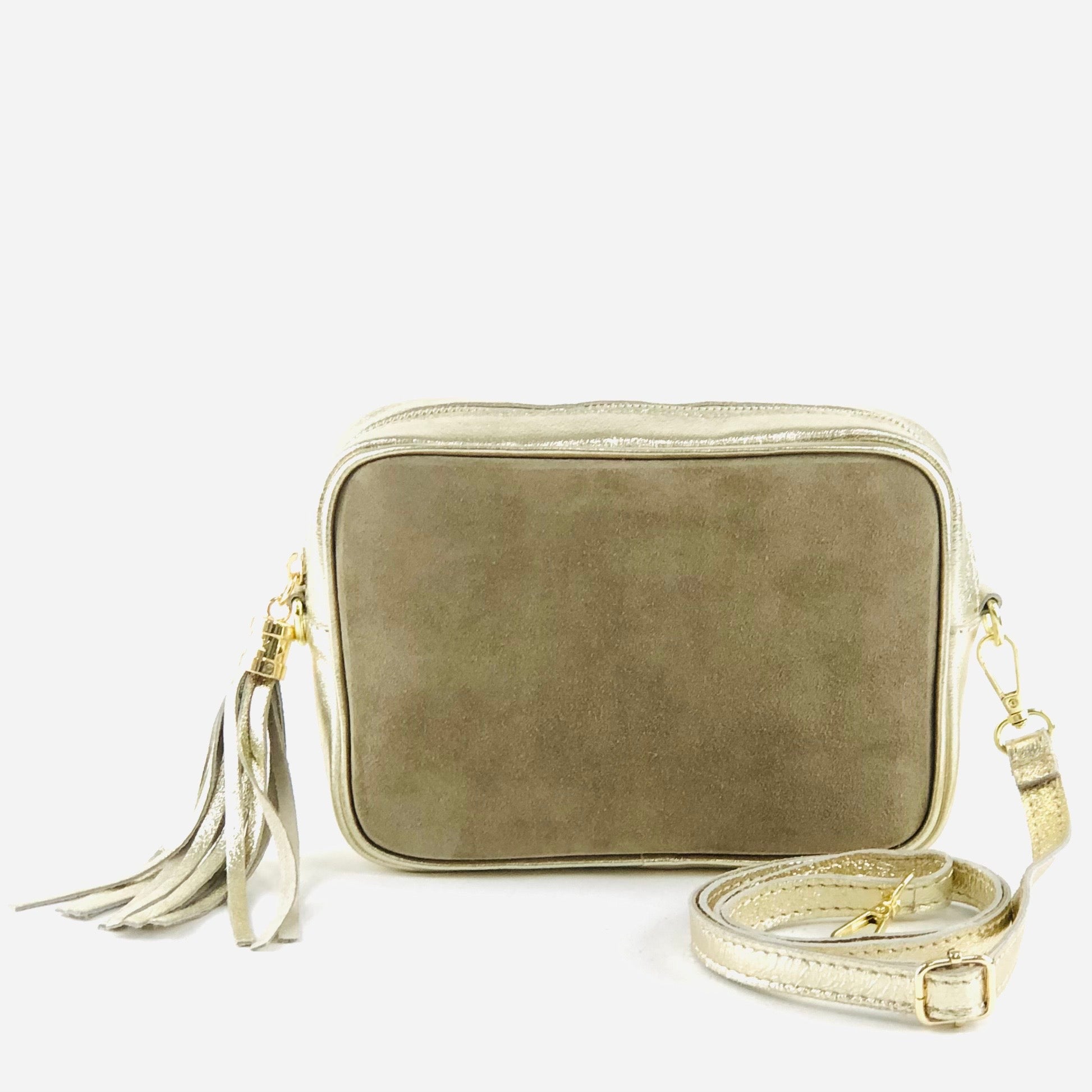 Lædertaske med metallic kanter